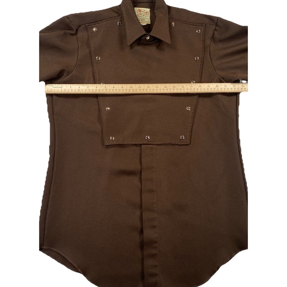 H Bar C Ranchwear El Dorado Big Shirt Pearl Snap Western Brown Size 16 1/2 - Picture 3 of 6